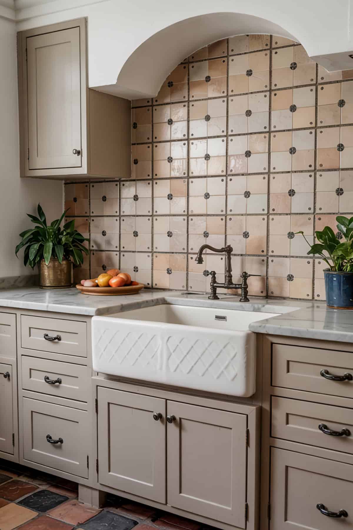 Farmhouse Sink With Spanish Colonial Accents