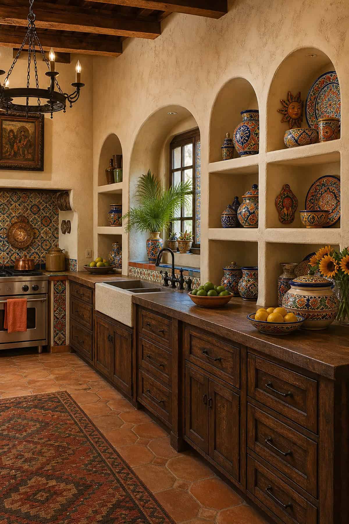 Mexican Kitchen With Arched Niches