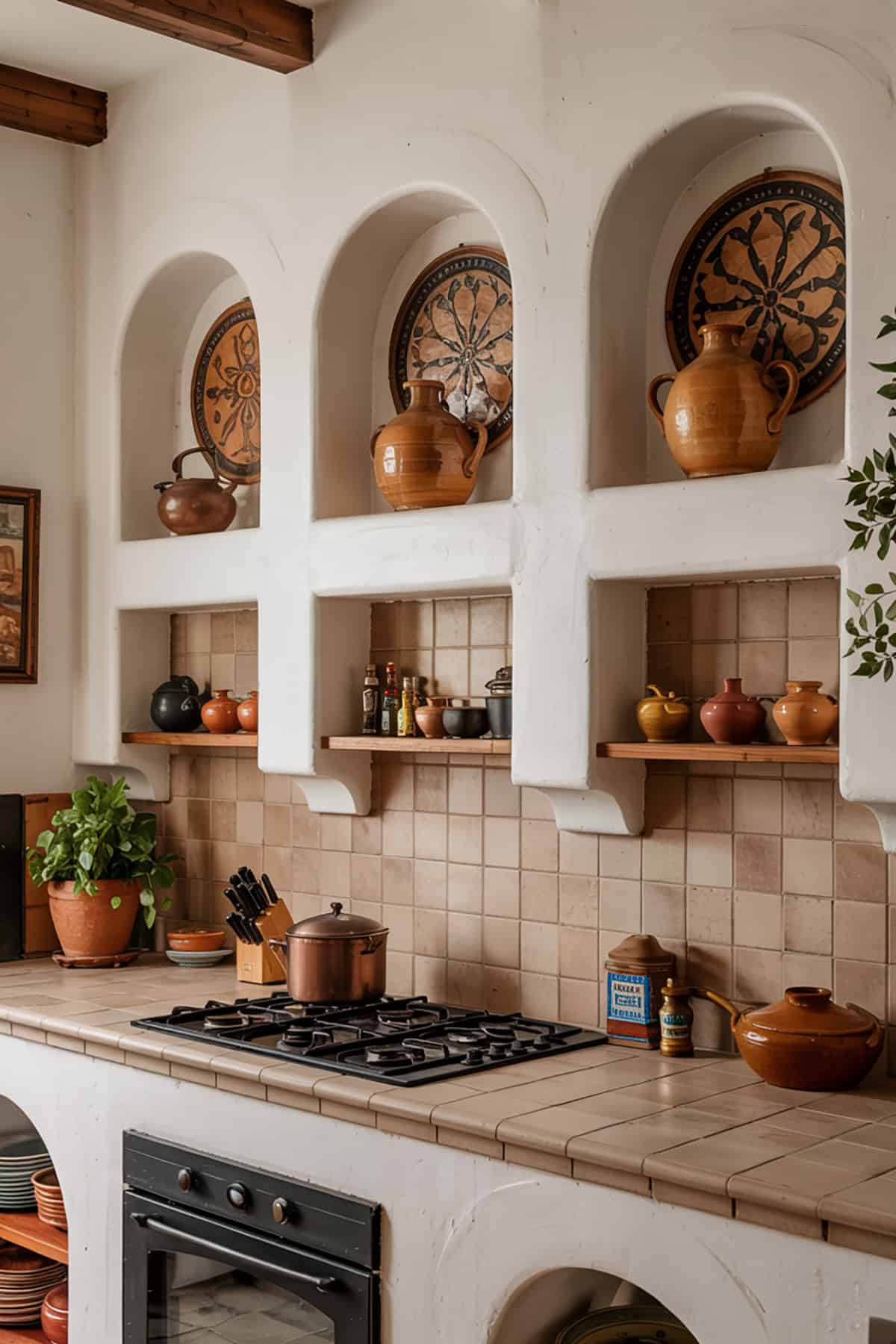 Mexican Kitchen With Arched Niches