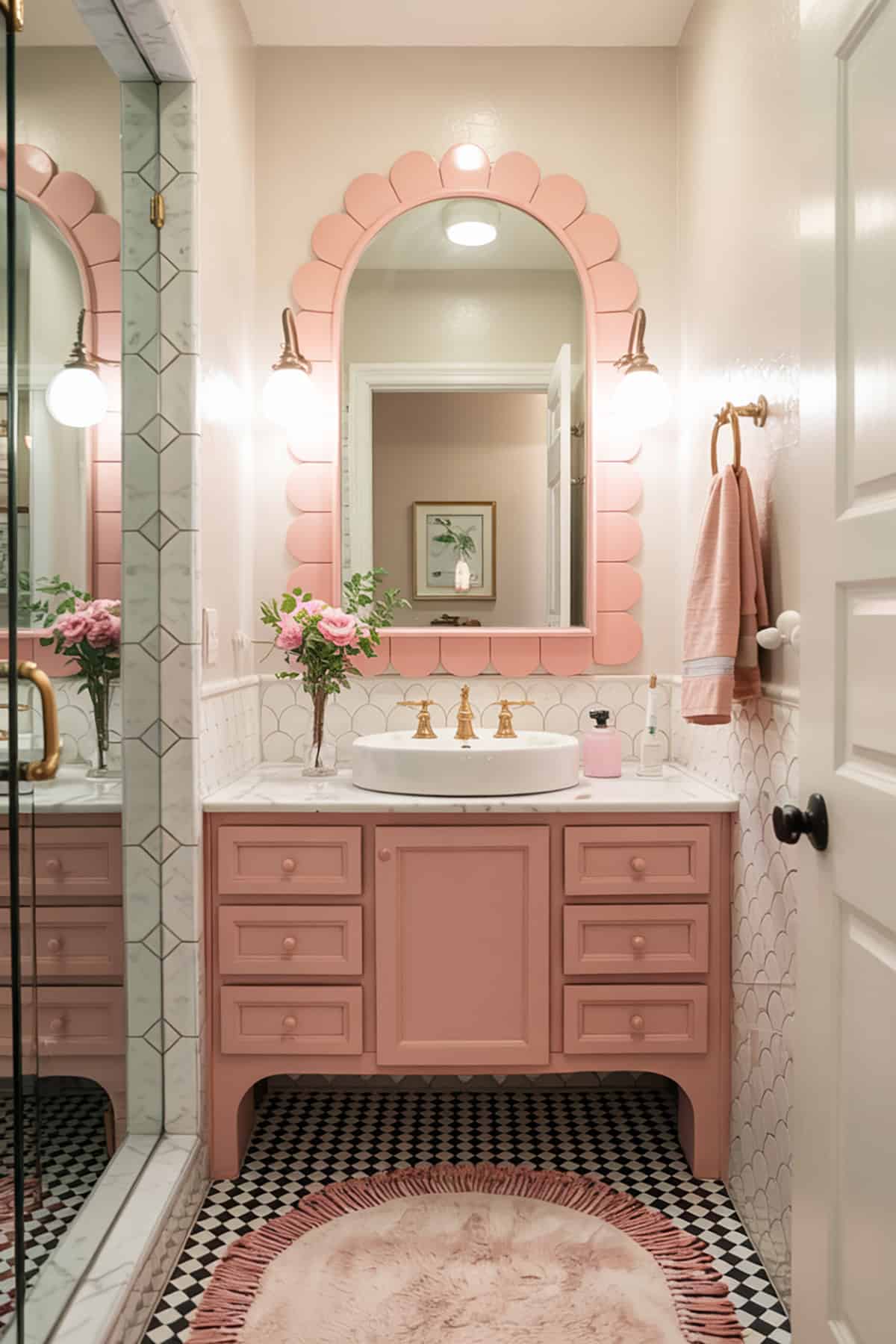 Arched Mirror With Scalloped Edges