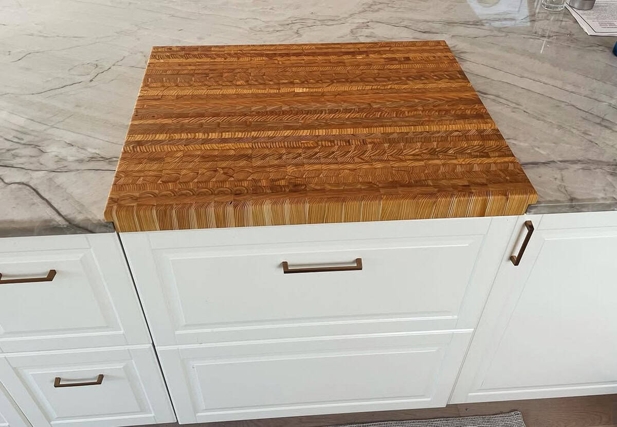 Built in Cutting Board Section