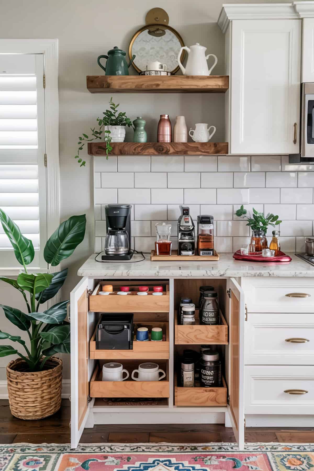 Coffee Bar Cabinet With Hidden Storage