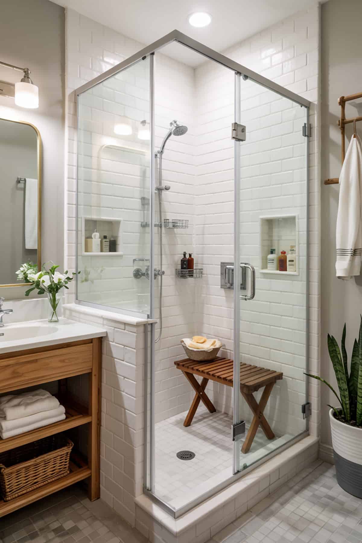 Compact Walk In Shower With Fold Down Bench