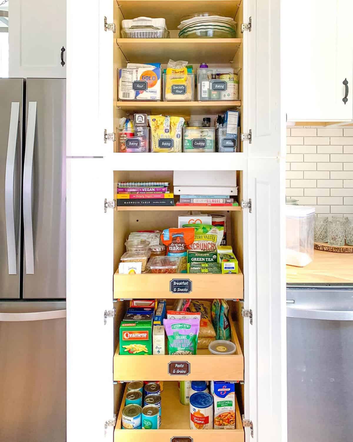Fixed and Pull Out Shelves