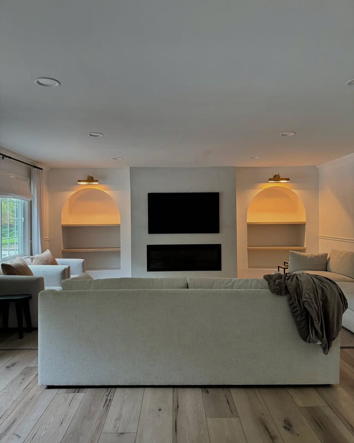 Floating Shelves in the Alcove
