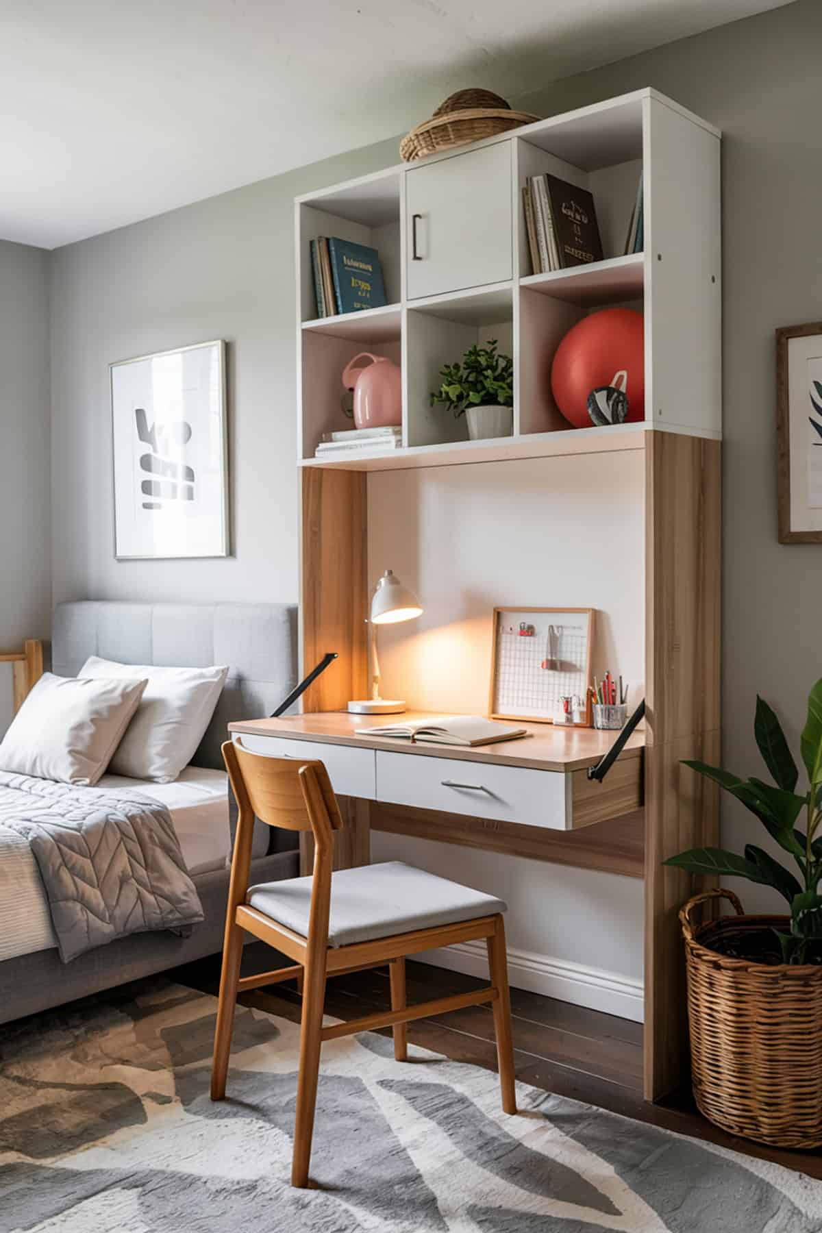 Fold Down Desk With Storage Cubes
