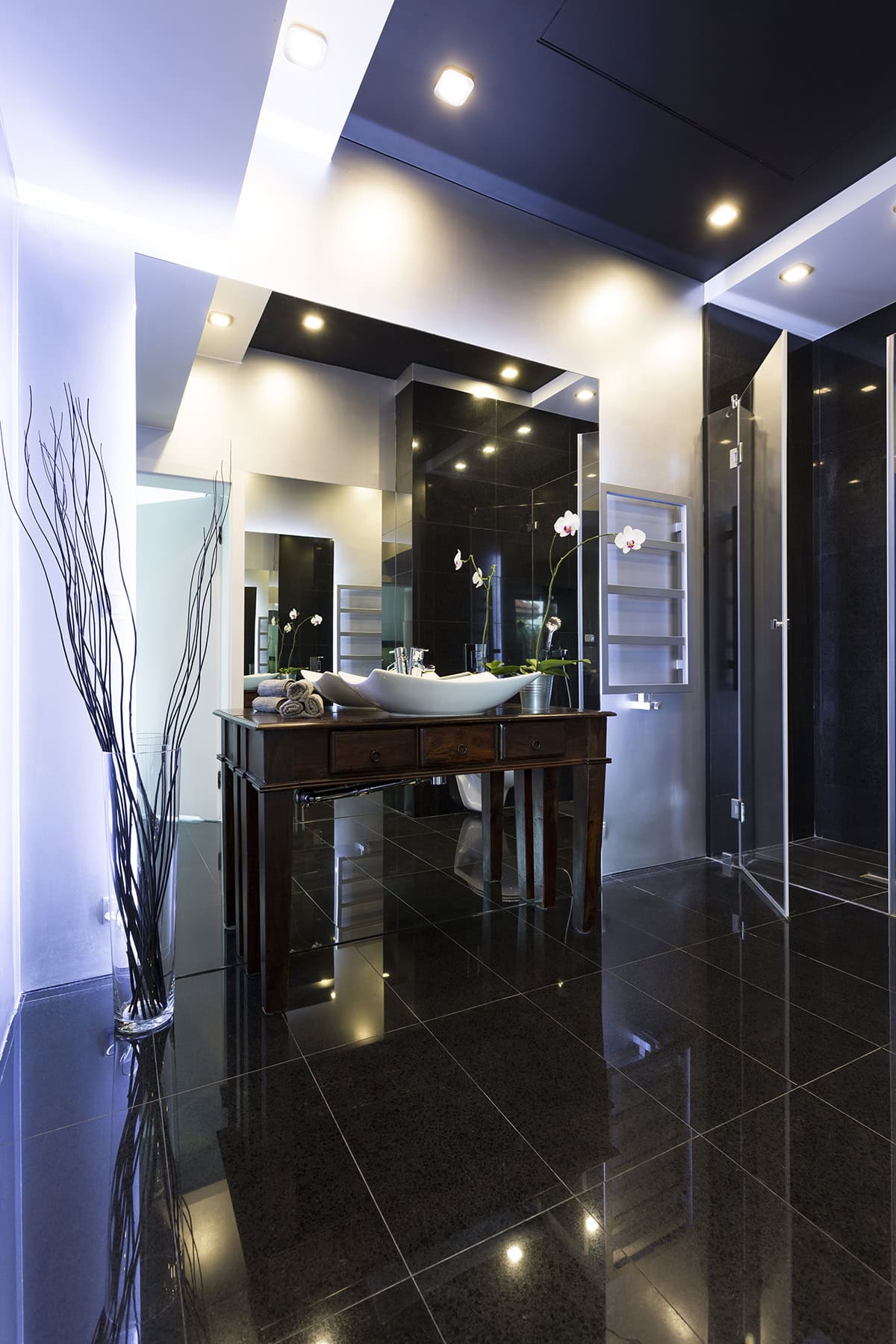 Glossy Black and White Modern Design
