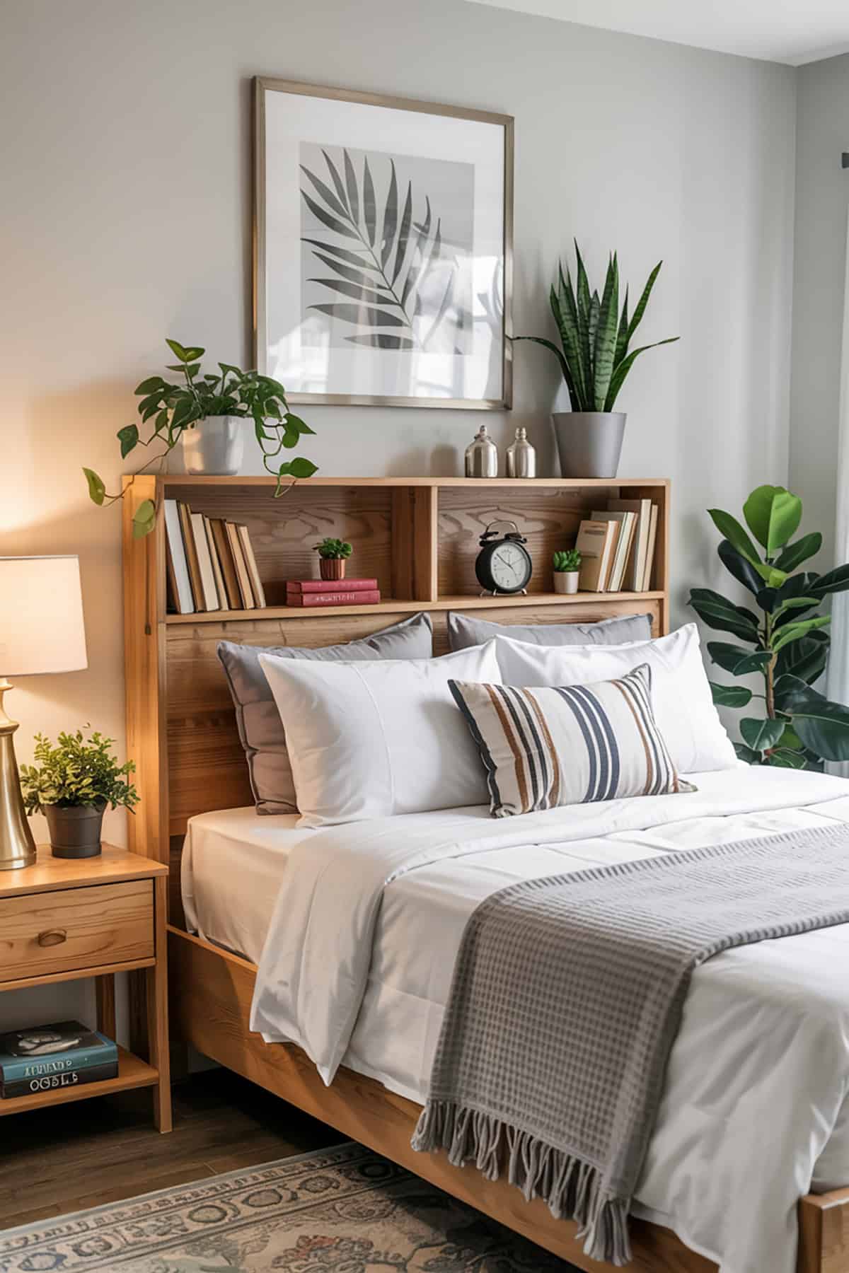 Headboard With Built In Shelving