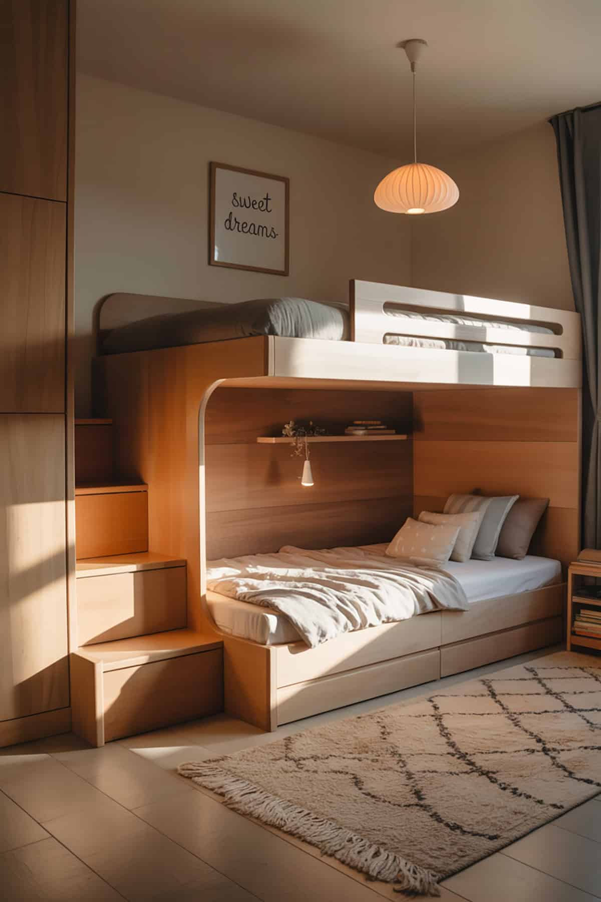 Ladder Access to Stacked Corner Beds