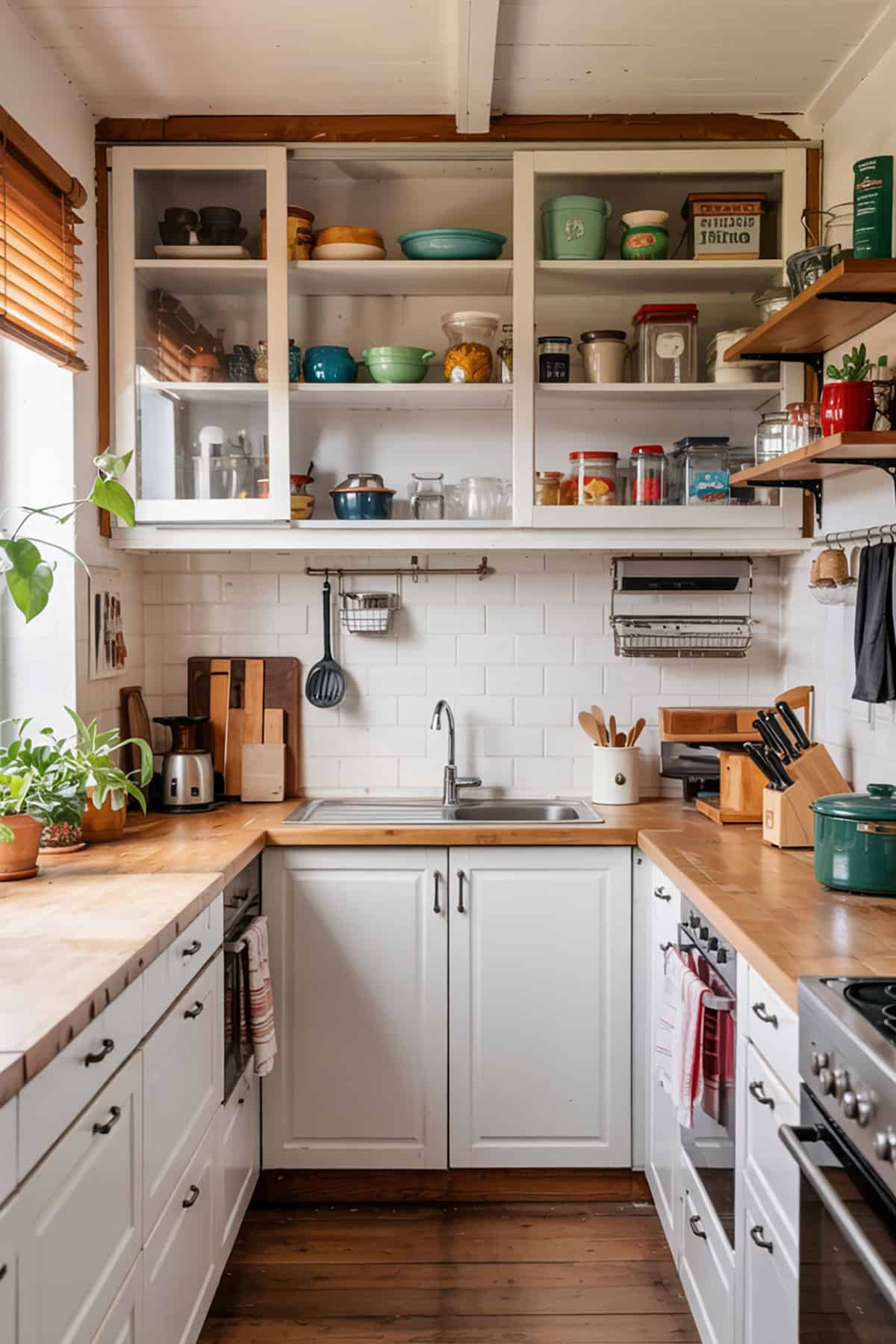 Narrow Kitchen With Sliding Glass Doors