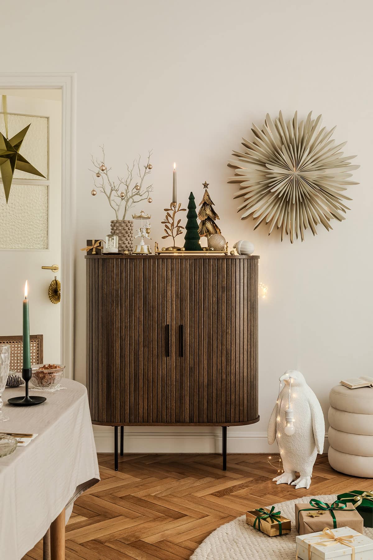 Seasonal Console Table Display with Whimsical Touches