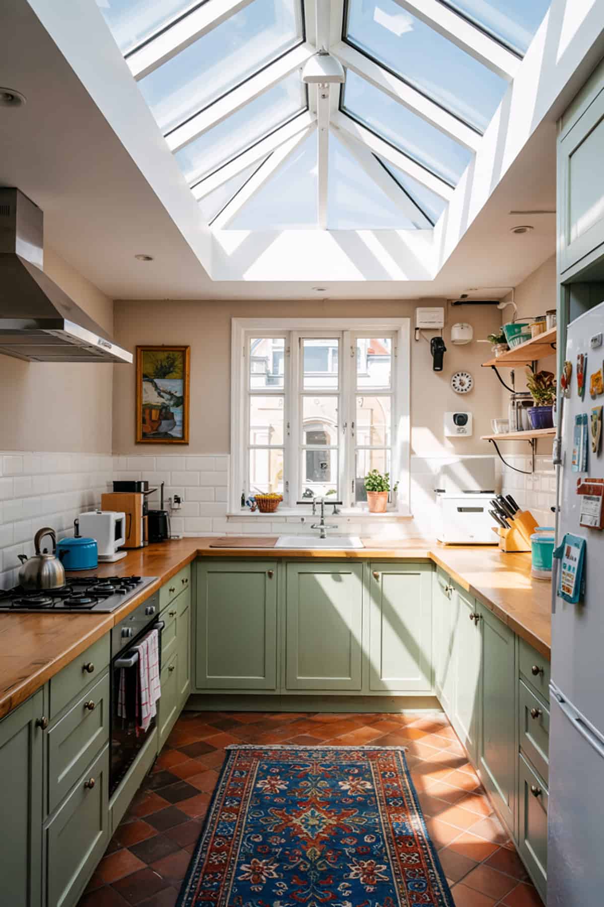 Skylight Over a Narrow Kitchen