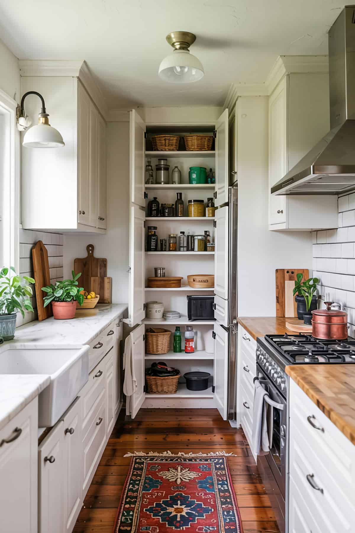 Slim Kitchen With Vertical Pantry Storage