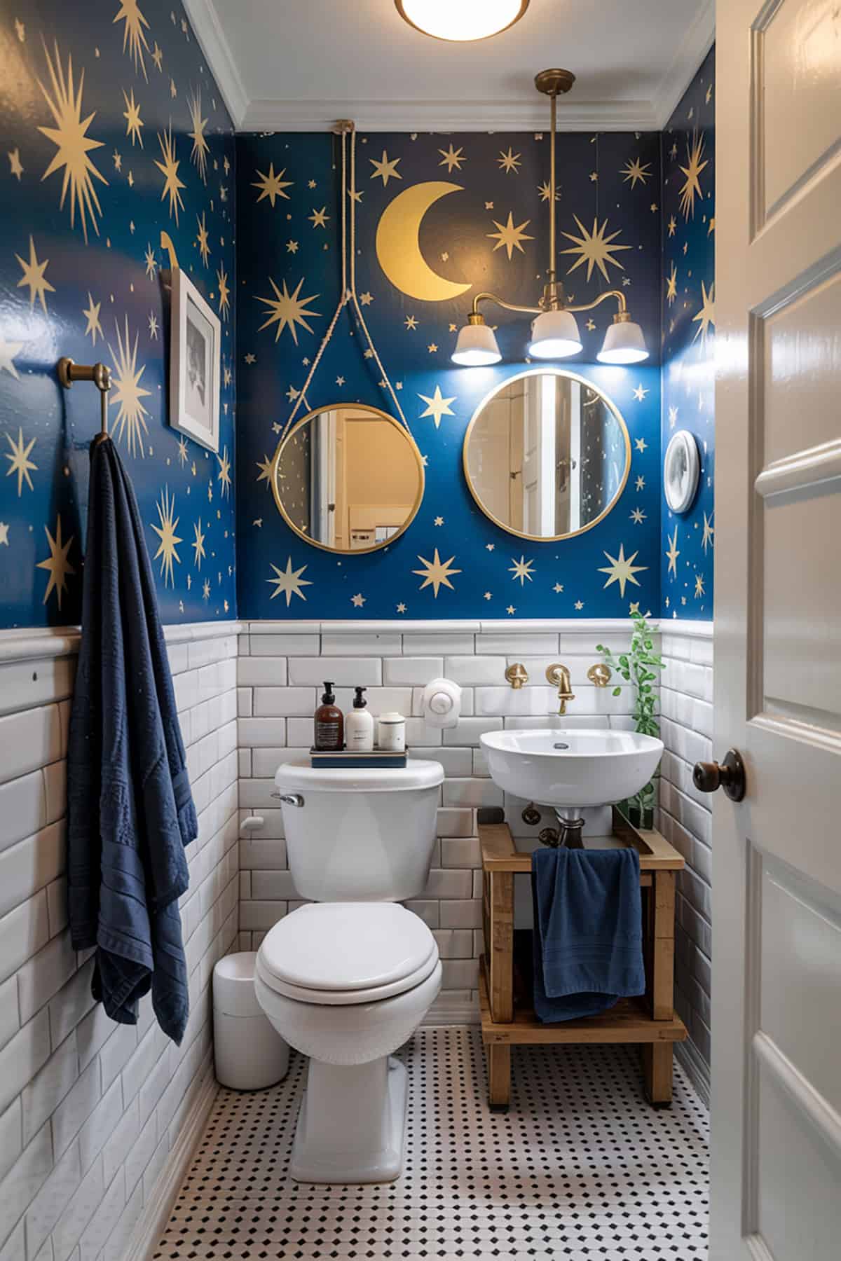 Starry Night Theme With Golden Accents
