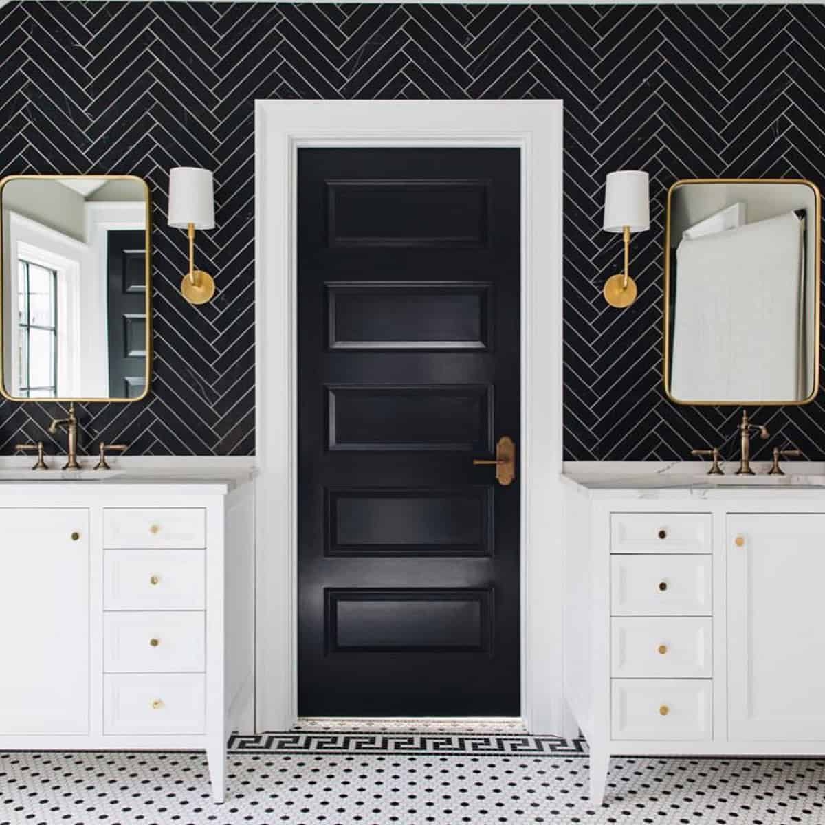 Stylish Black Washroom Door