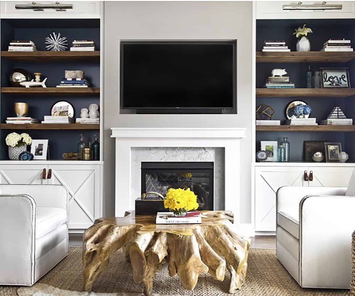 Two Toned Fireplace Built ins