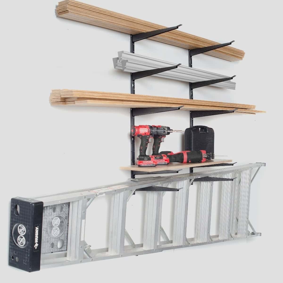 Use a Heavy Duty Floating Racks or Shelves