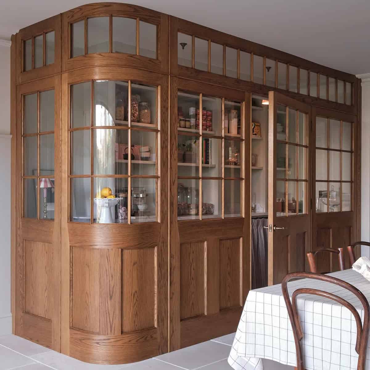 Wooden Framed Glass Pantry