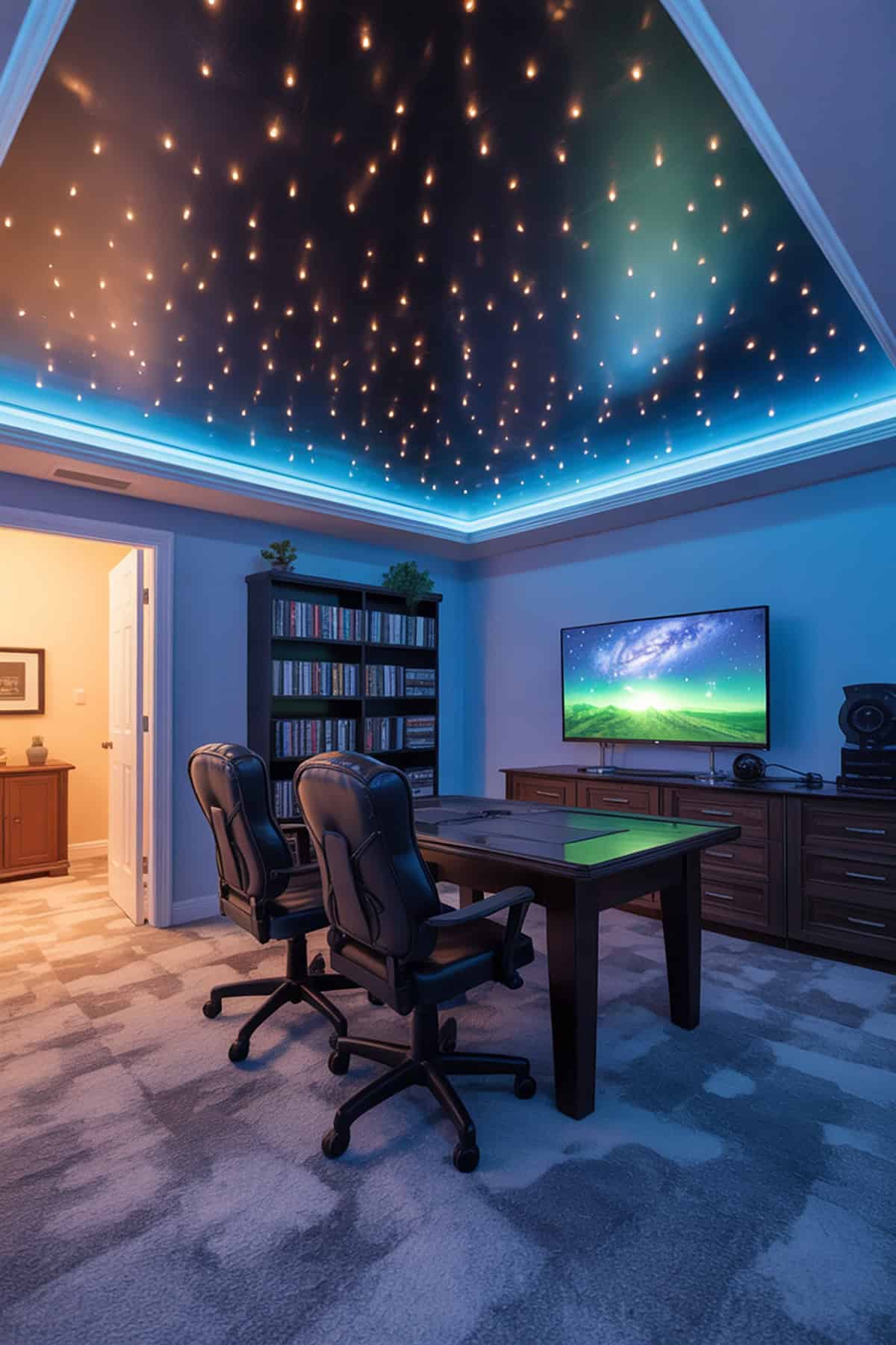 Ambient “Galaxy” Ceiling With Fiber Optic Lights