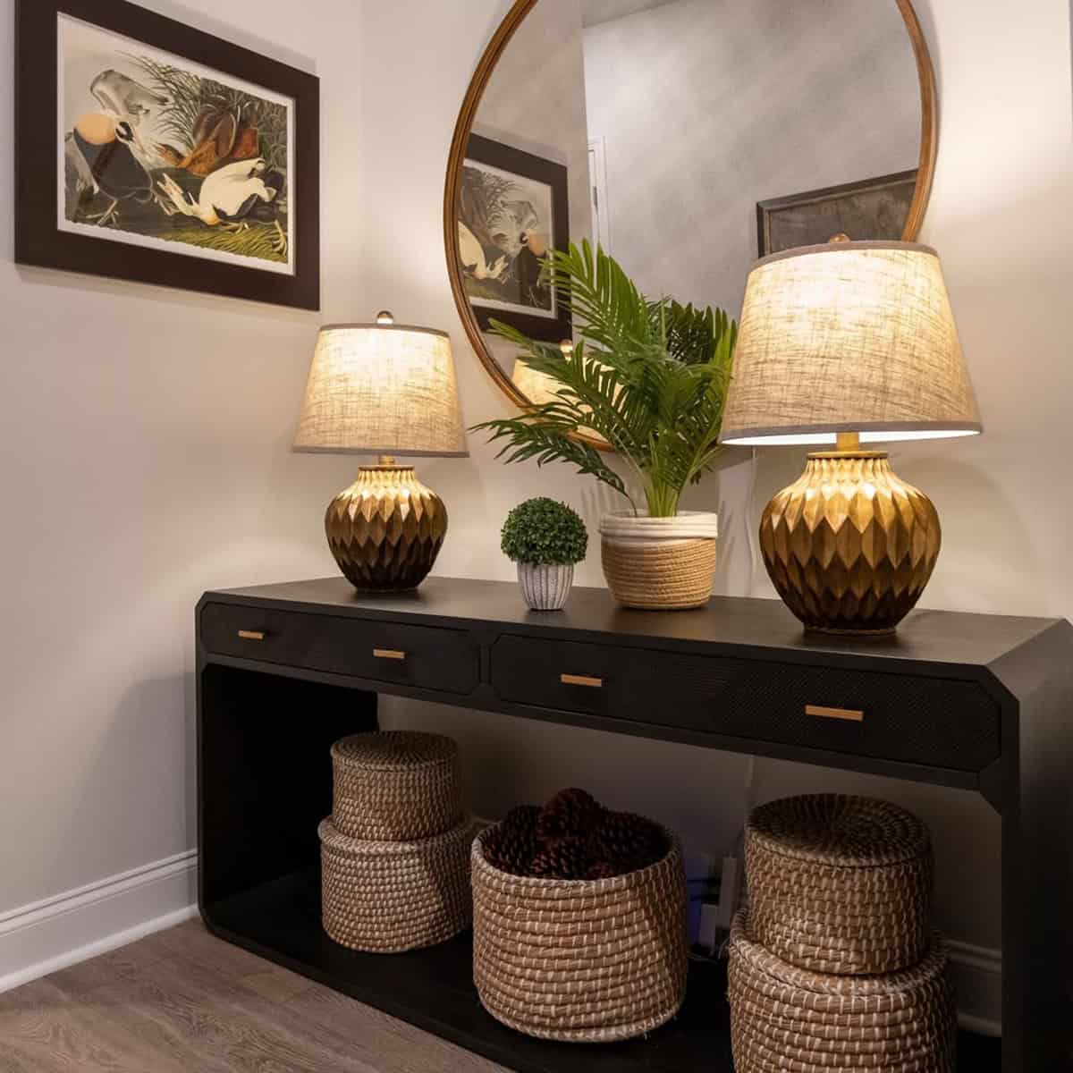 Baskets Under Console Tables