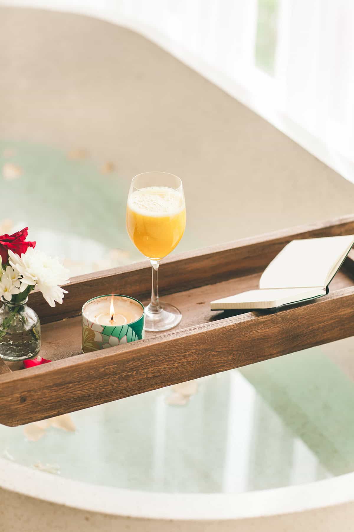 Bath Tray for Relaxation and Comfort