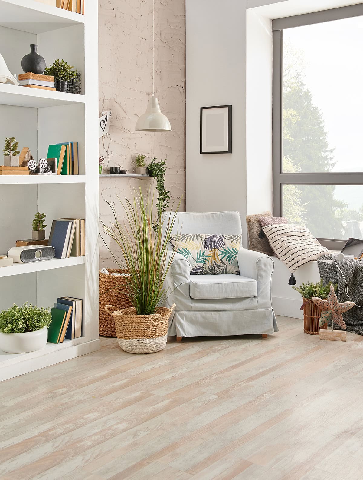 Book Lined Corner with Relaxing Armchair