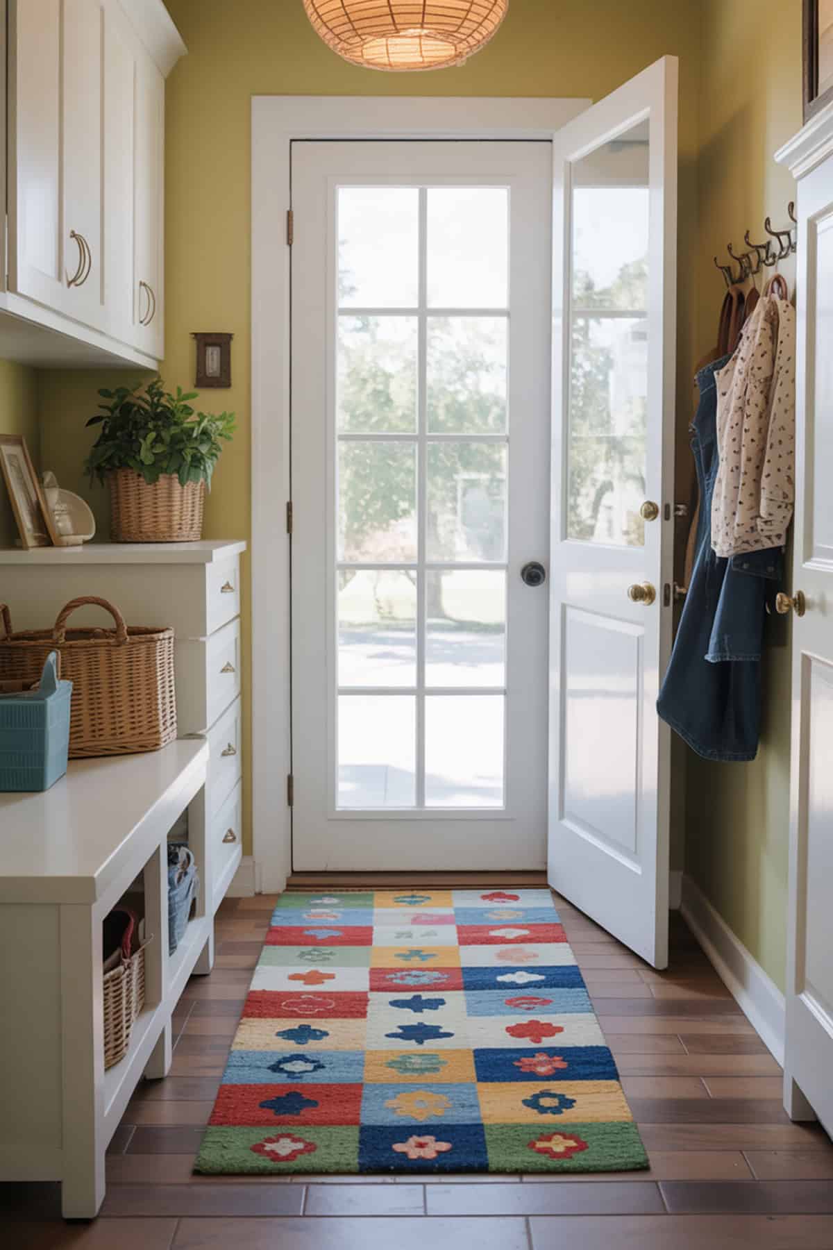 Bright Entry Rug to Define the Mudroom Zone