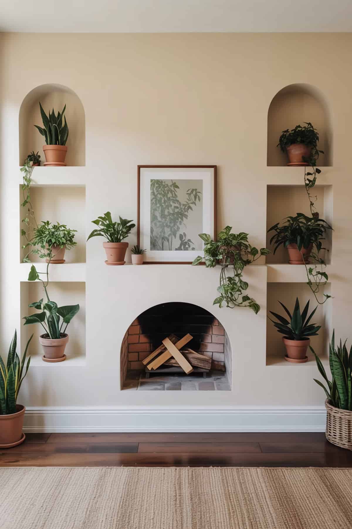 Built In Window Alcoves With Plants