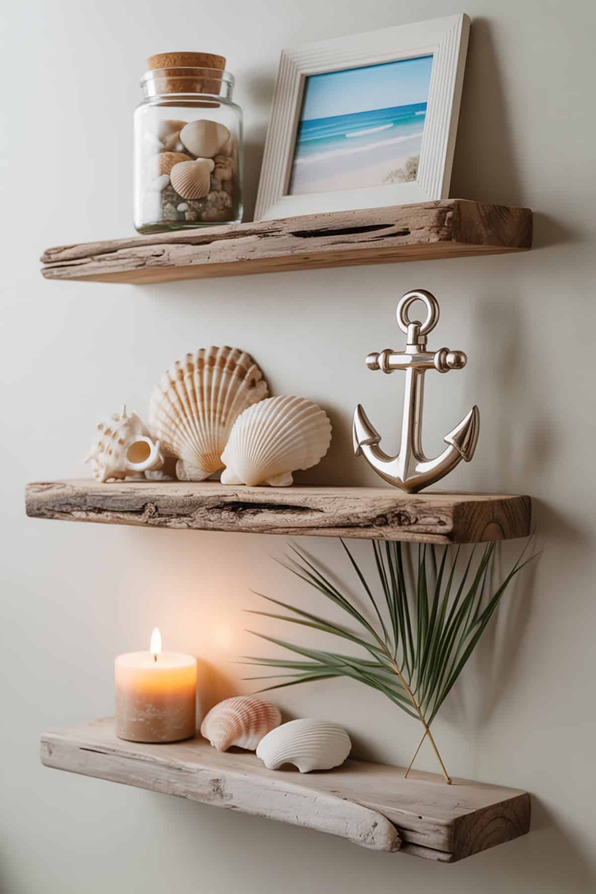 Coastal Bathroom Shelf Decor