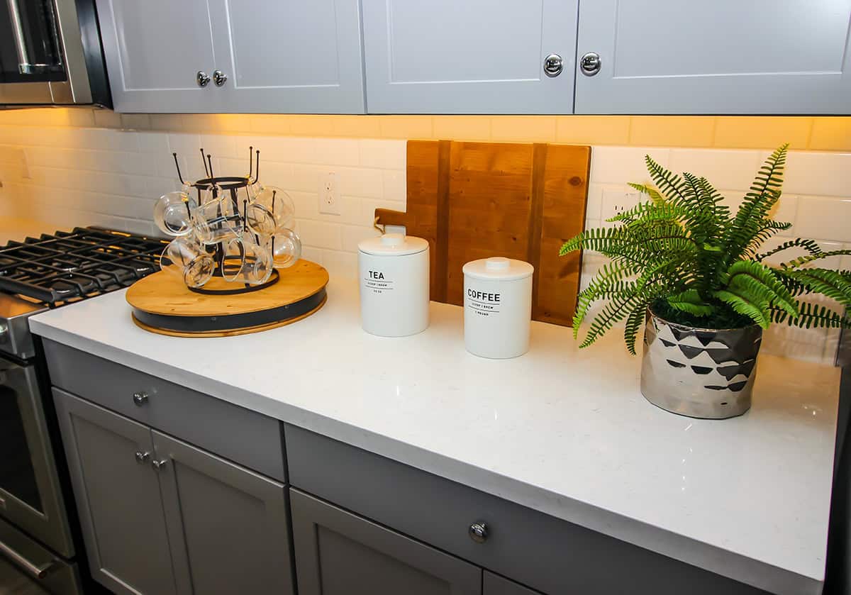 Coffee Station Counter With Lazy Susan