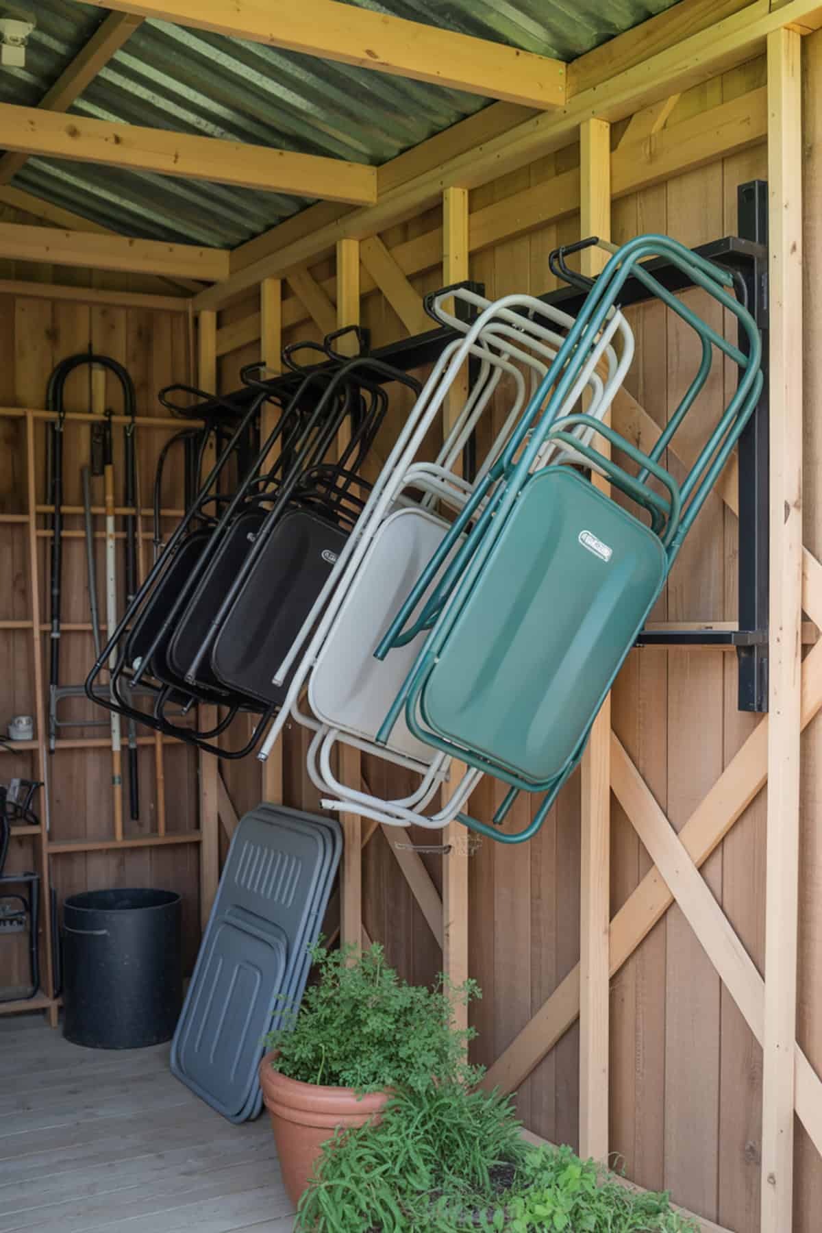 Compact Folding Chair Storage