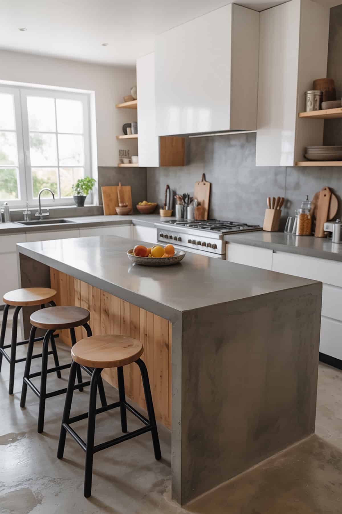 Concrete Kitchen Countertops With Matte Finish