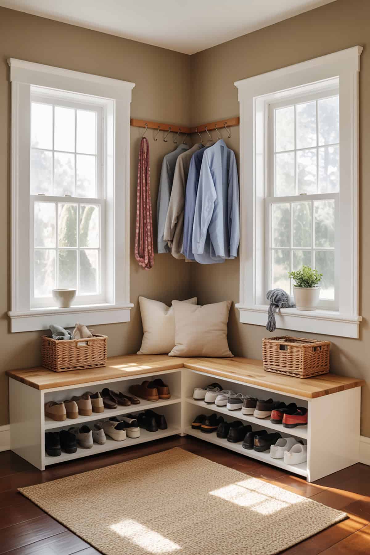 Corner Bench With Shoe Storage