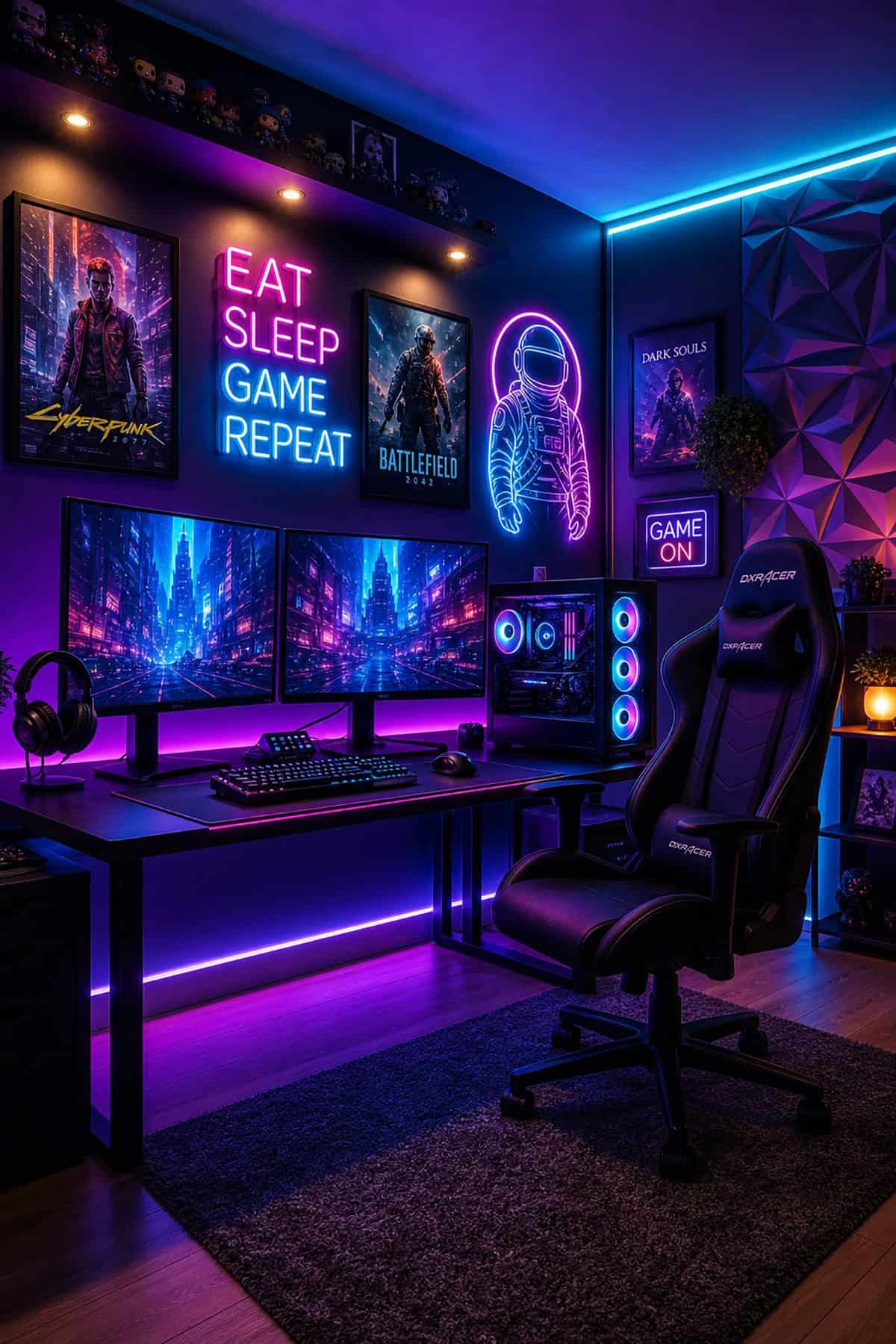 Custom Gaming Wall Art and LED Signs