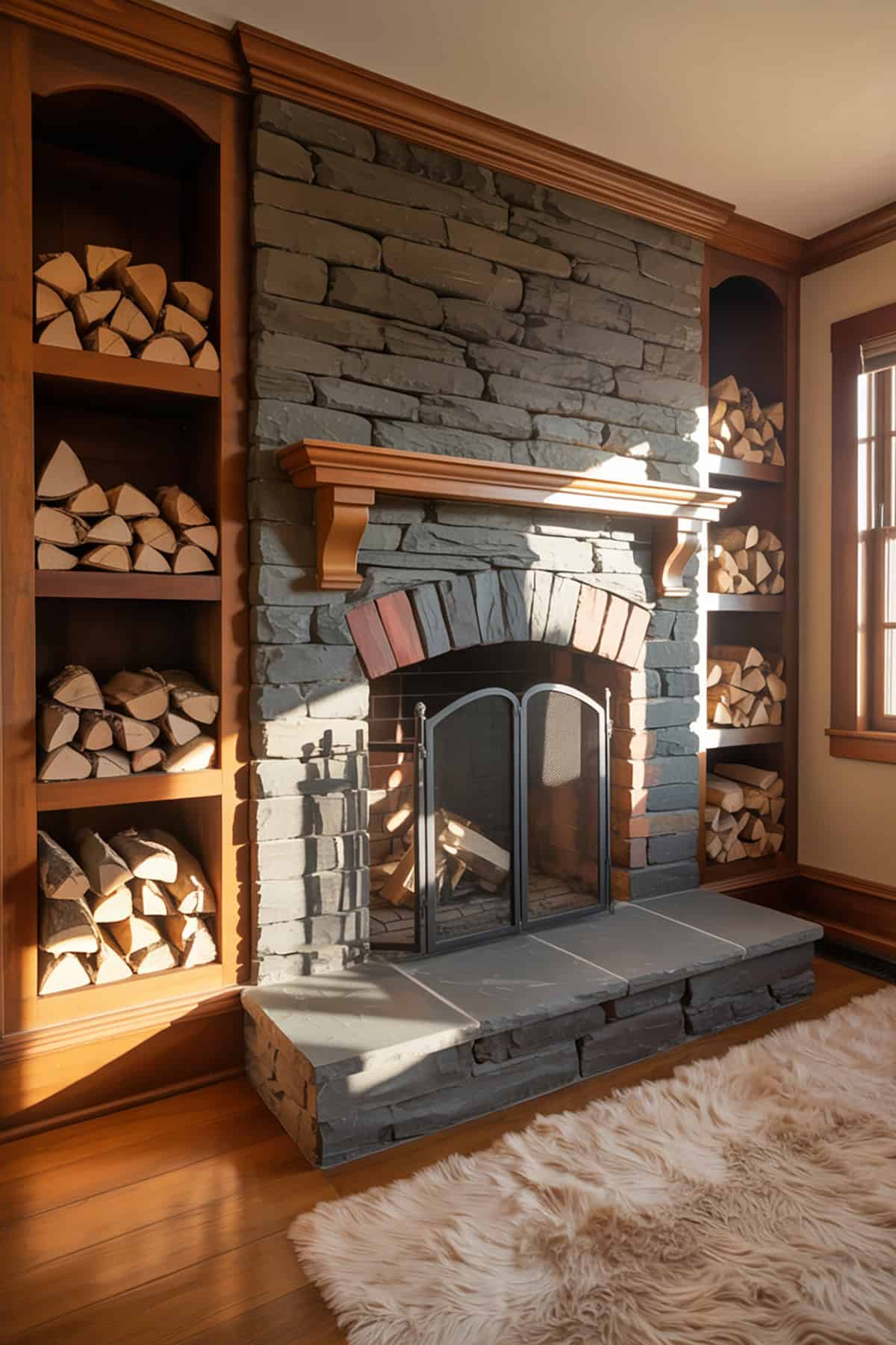 Deep Built Ins for Firewood Storage