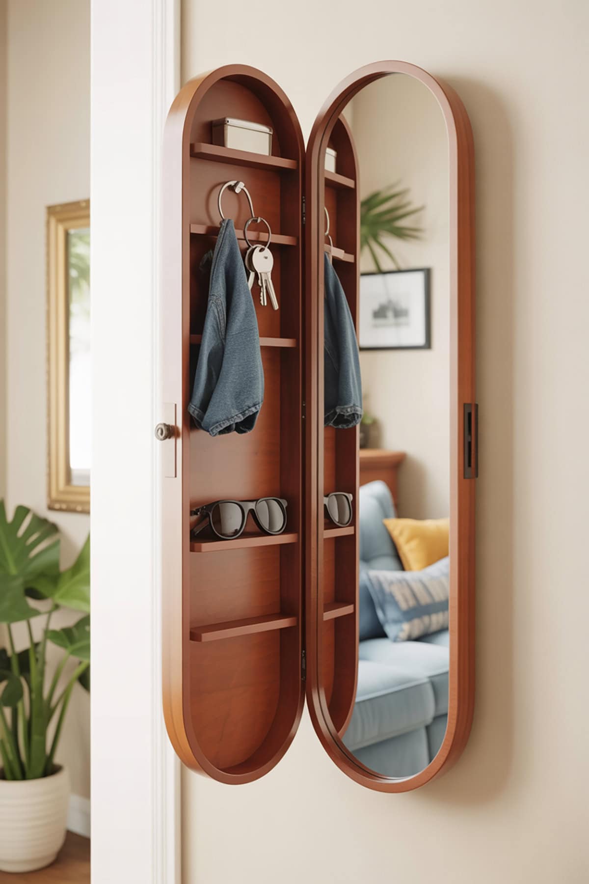 Double Duty Mirror With Storage