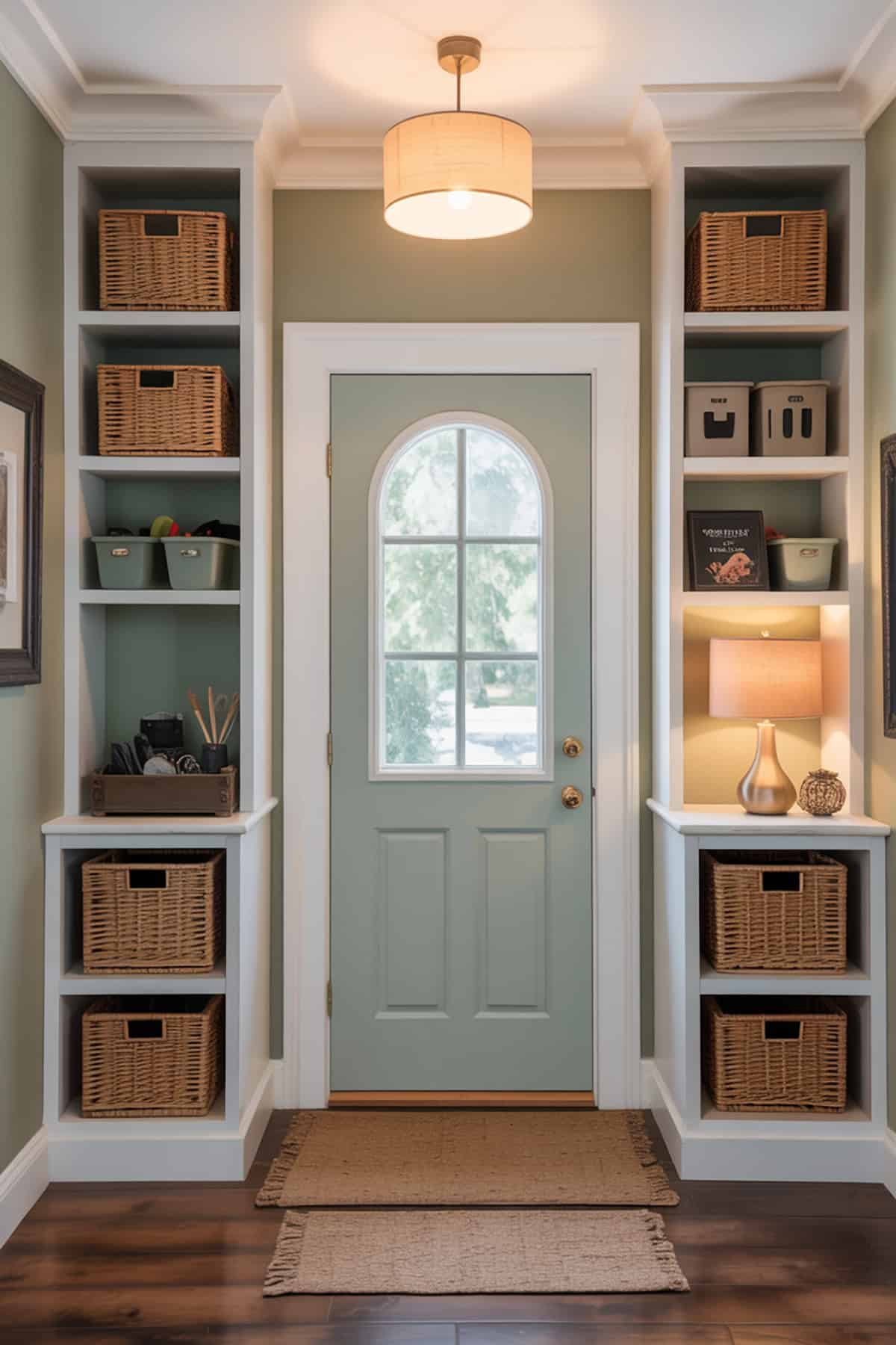 Faux Built In Look With Bookshelves