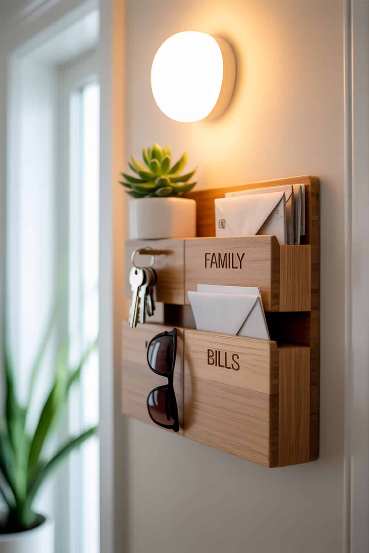 Floating Key Rack and Mail Organizer