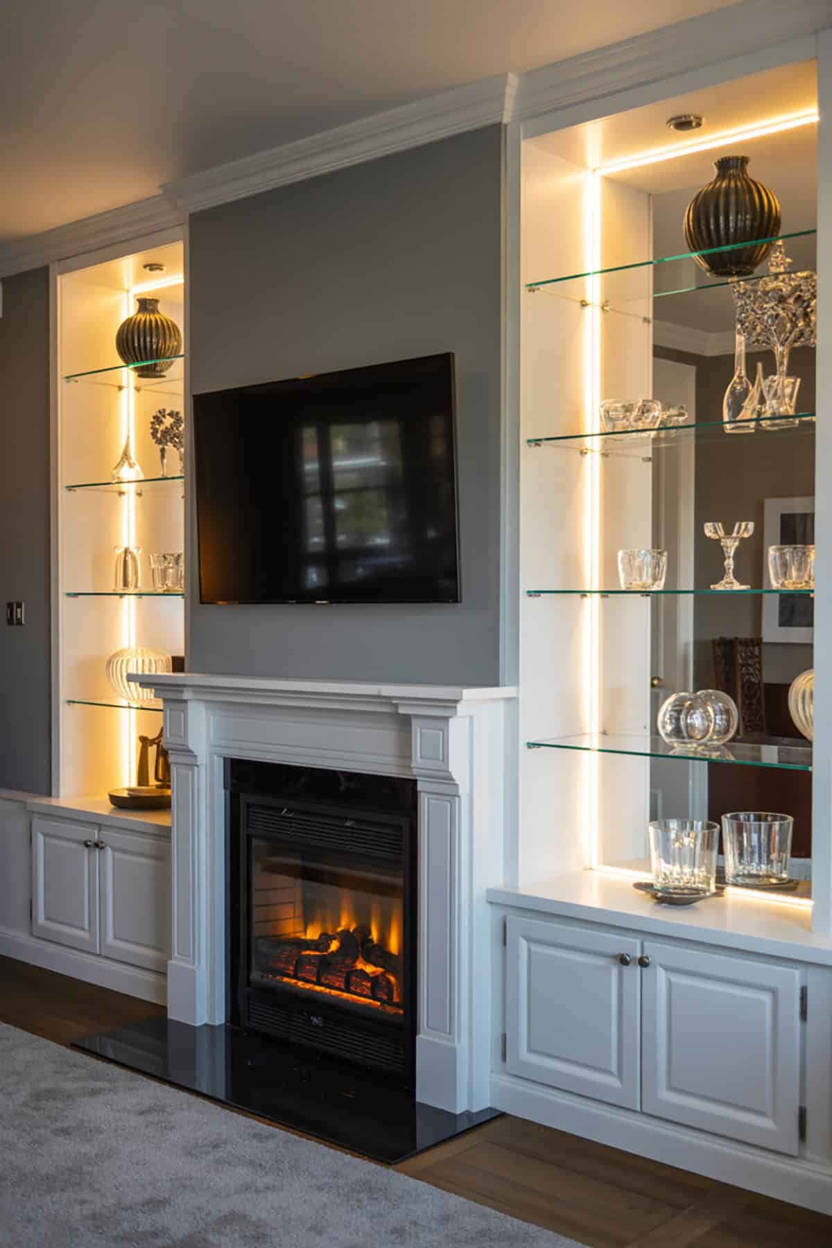 Glass Shelving With LED Lighting