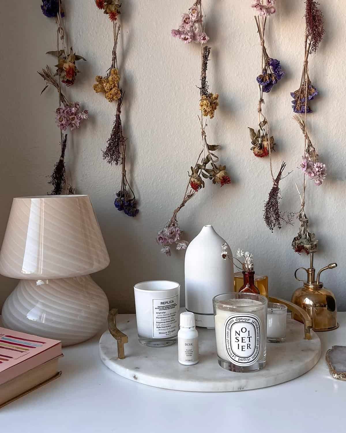 Hang Aromatics Around the Nightstand