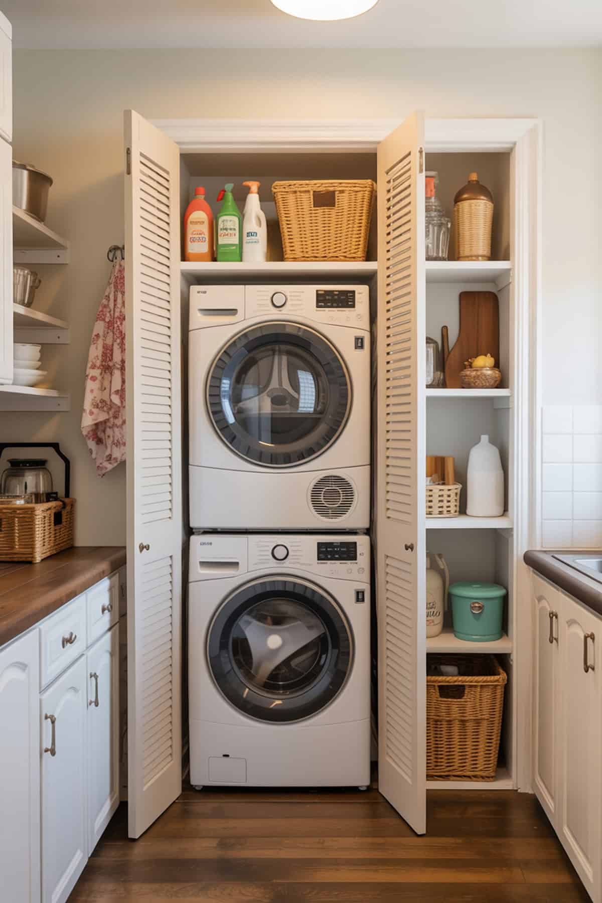 Hidden Laundry in a Kitchen Pantry