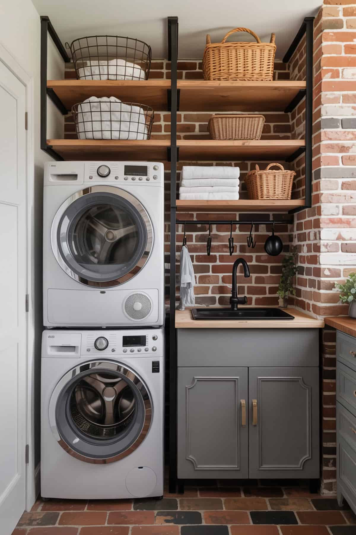 Industrial Inspired Laundry Niche