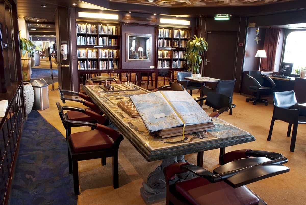 Library Game Room with Chess and Books