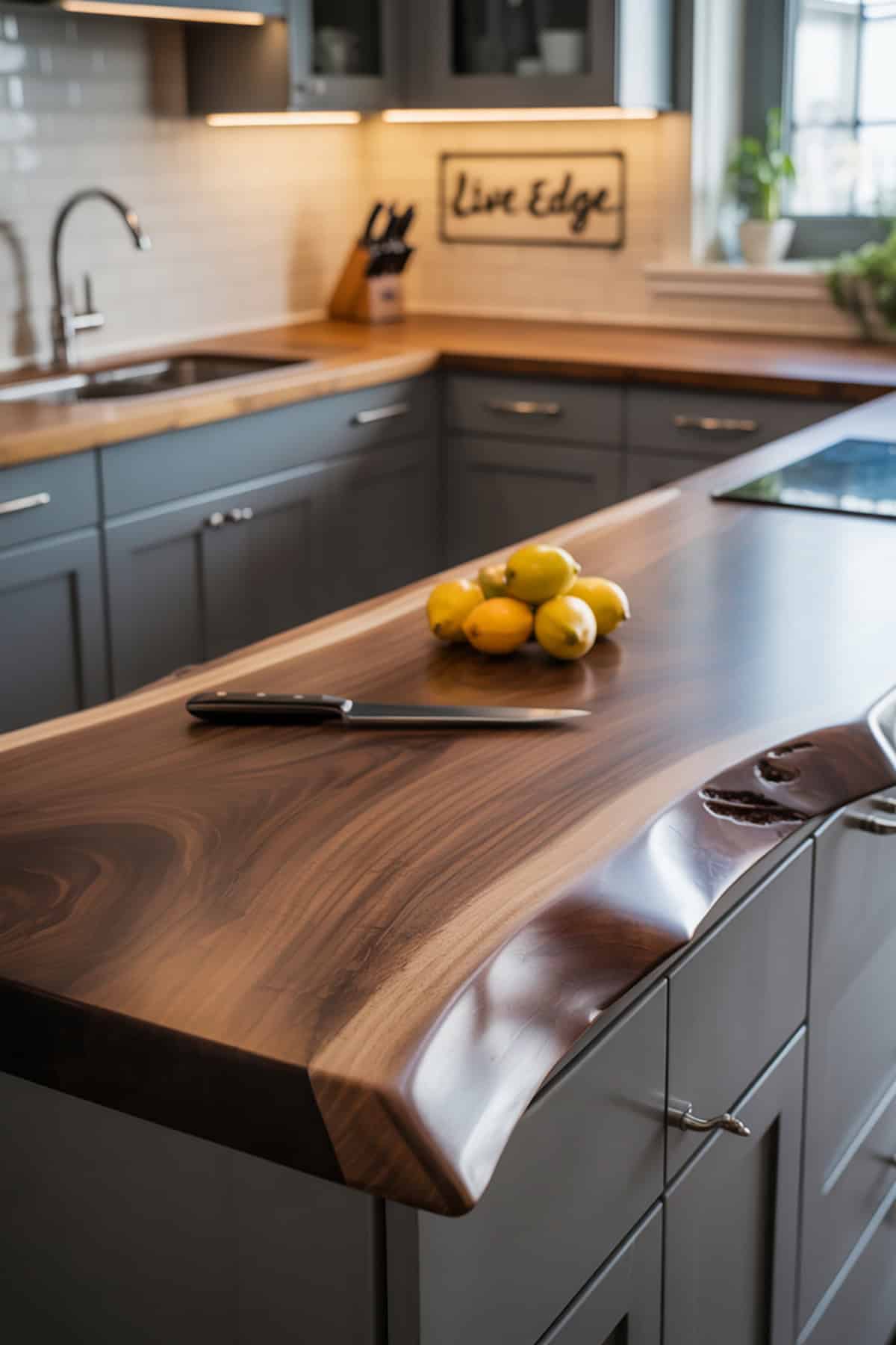 Live Edge Wood Counter Accent