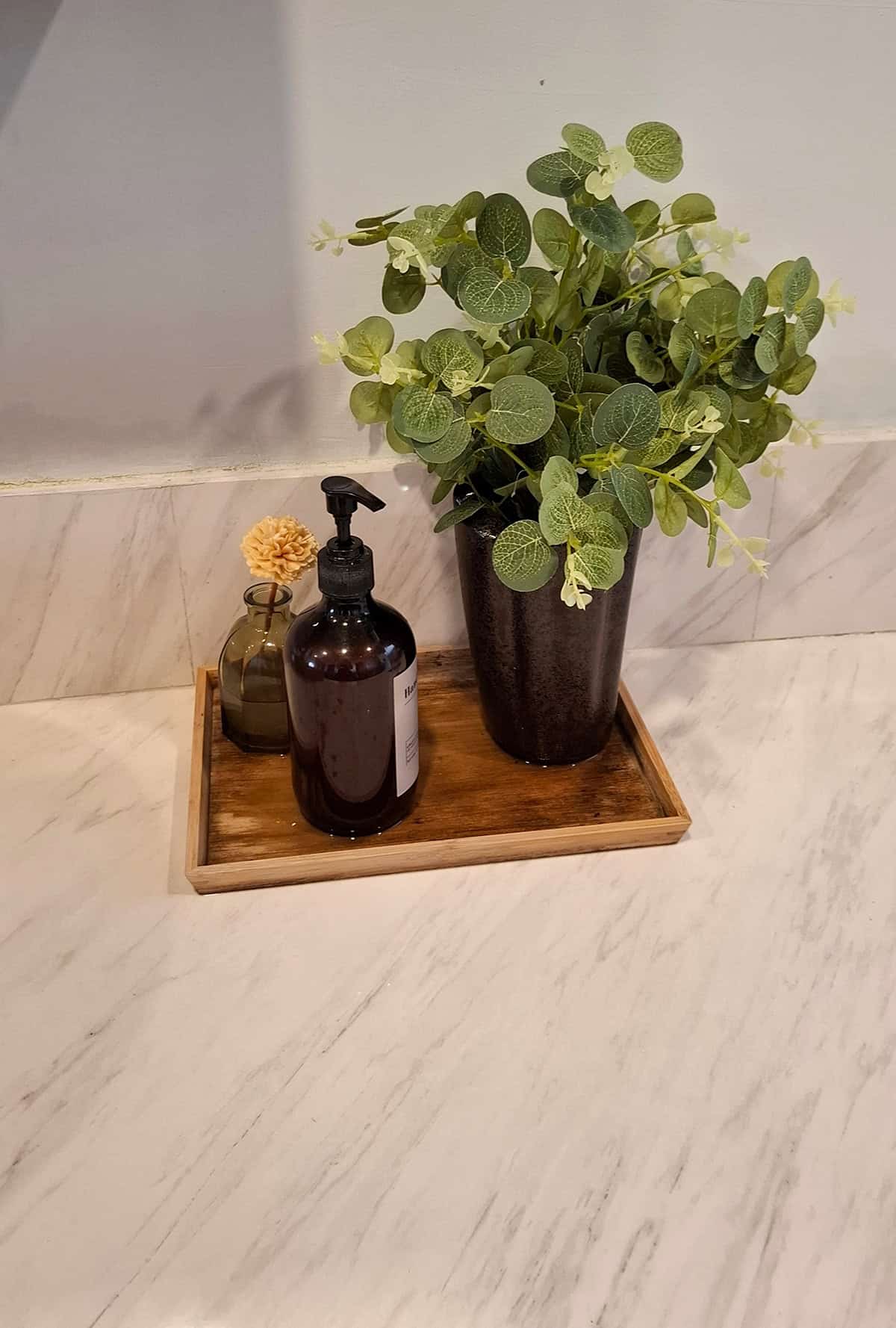 Minimalist Greenery and Soap Dispenser