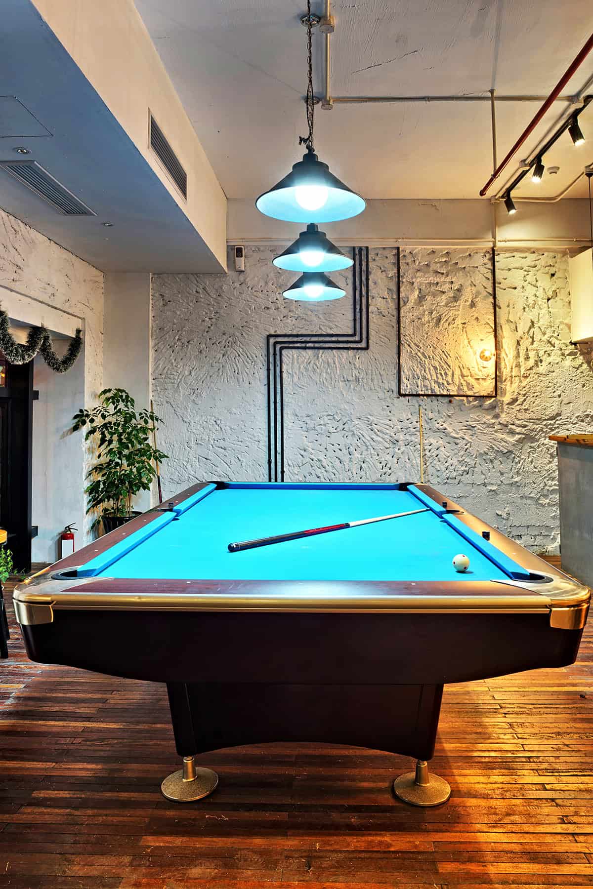 Modern Industrial Billiards Room