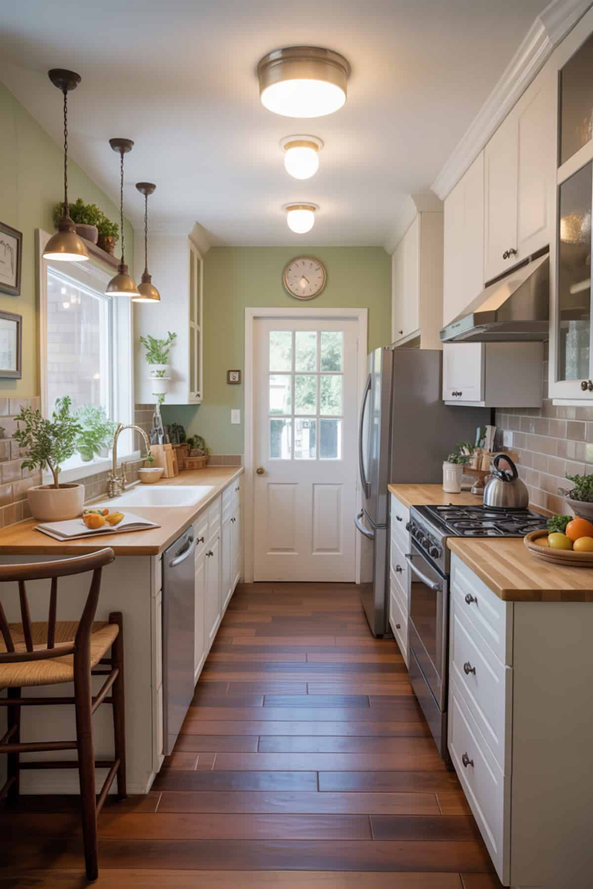 Multi Function Breakfast Bar in a Galley Kitchen