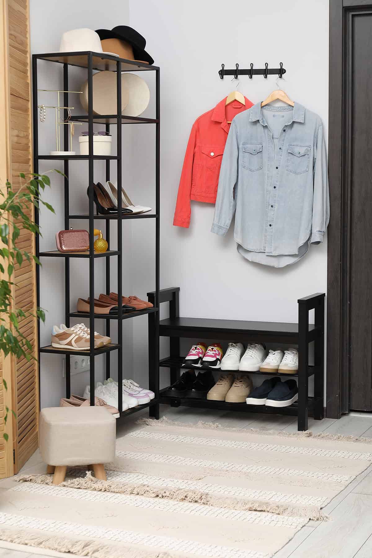 Open Shoe Shelving for a Streamlined Entry