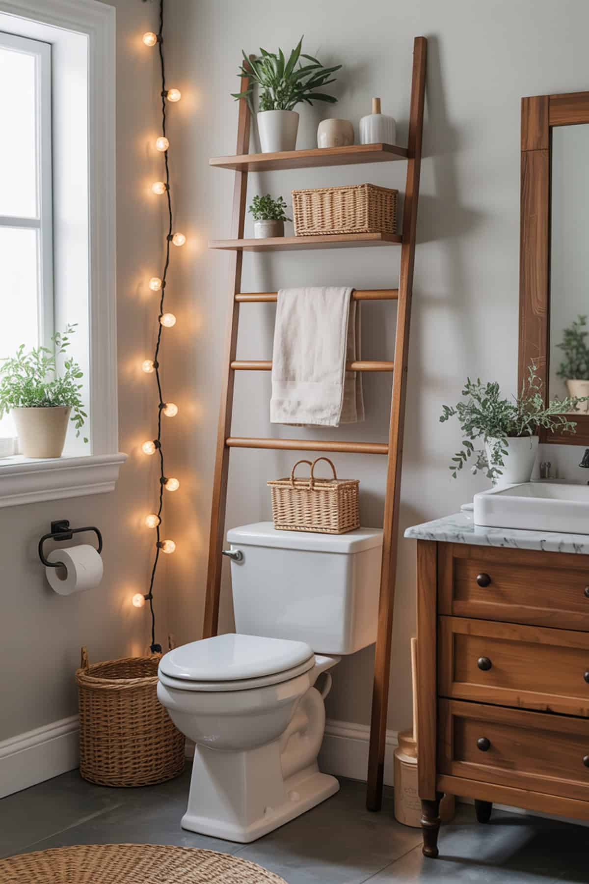 Over the Toilet Ladder Rack