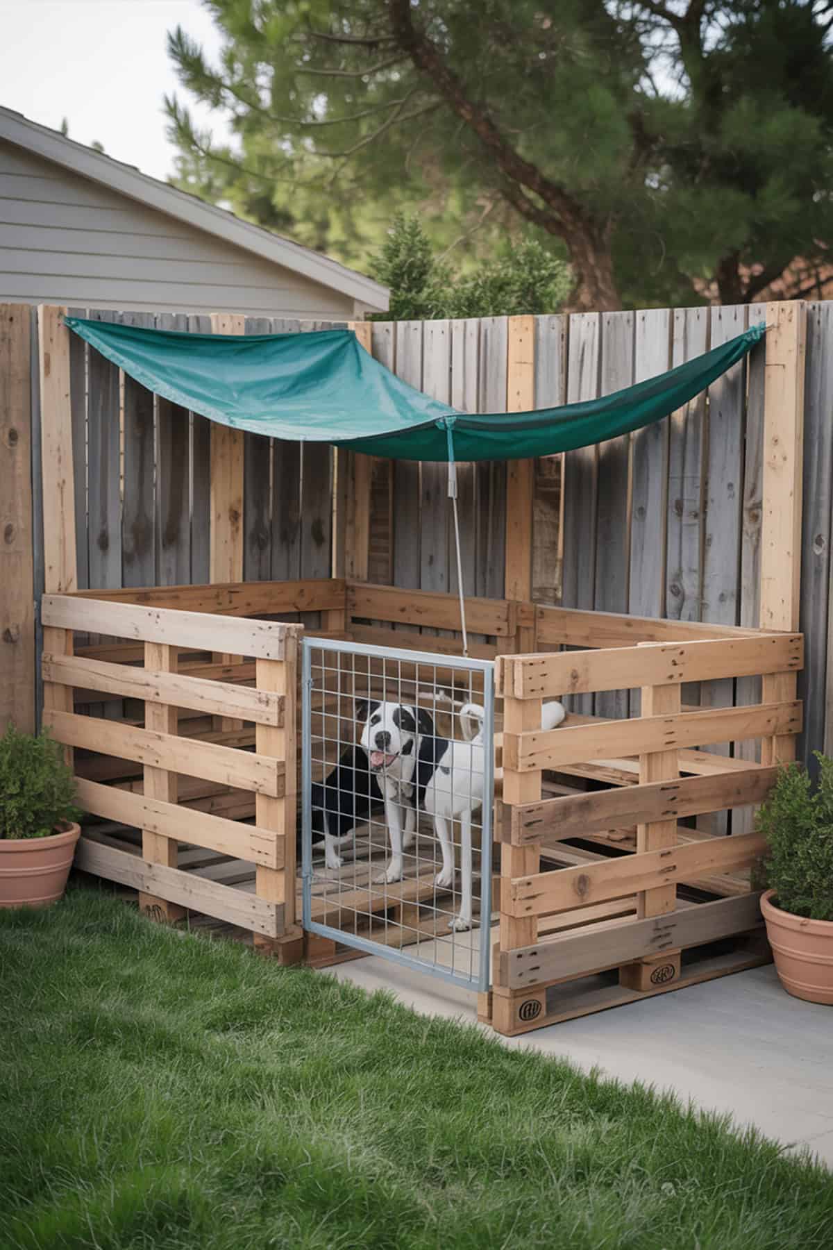 Pallet Fence With Built In Dog Run